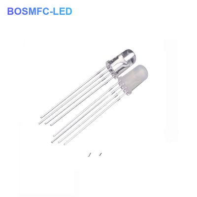 4 pinnen RGB LED 5mm Door het gat 0.06W, Gewone anode water heldere lens F5 Tri Color LED