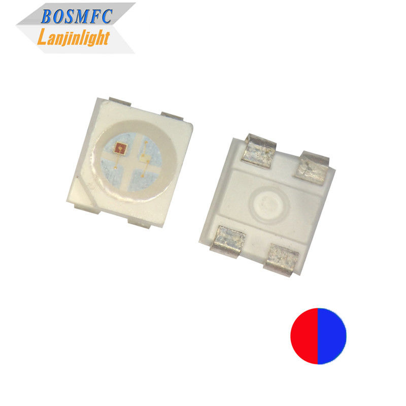 20mA Bi Color PLCC4 3528 SMD LED Chip 1,9 mm Dikte Rood &amp; Blauw Kleur 4 Pins