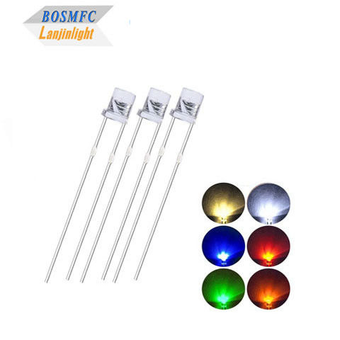 Vlakke waterdichte lens 5 mm Rood, groen, blauw Multifunctionele 0.06W Praktische lichtdiode