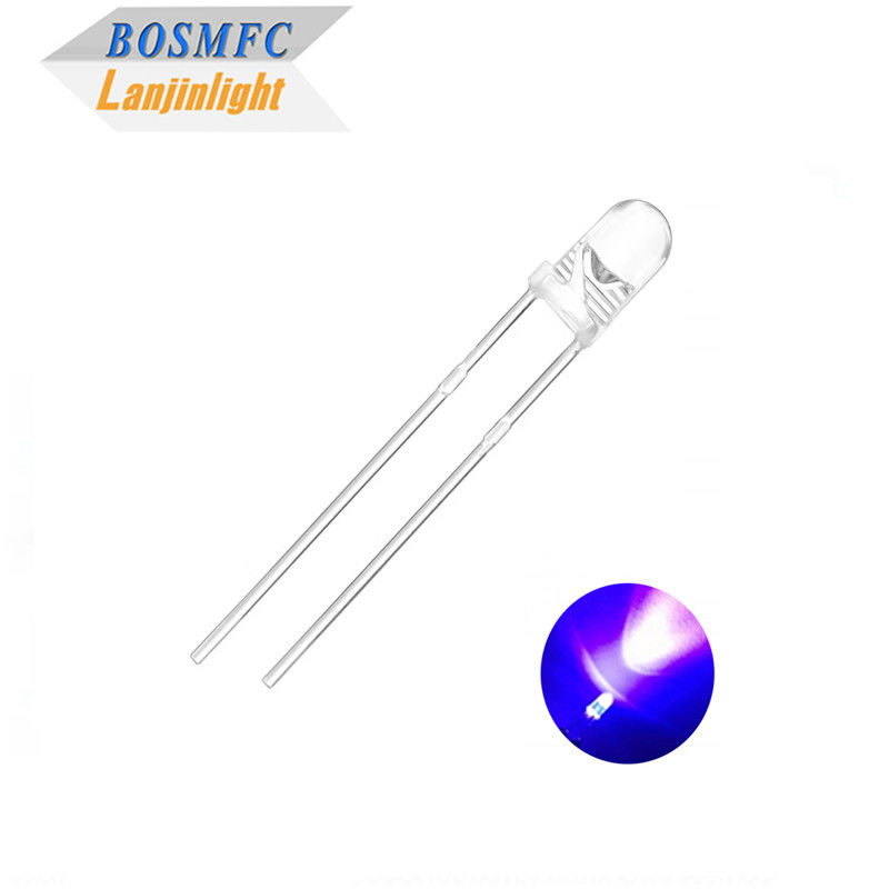 3mm F3 Dip UV LED Chip 395nm 405nm door het gat voor nagellak