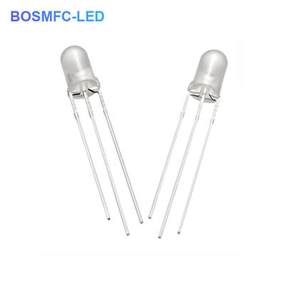 1.8V-2.4V Dubbelkleurige LED-diode 5 mm door het gat Rood Blauwe kleur Hoge helderheid